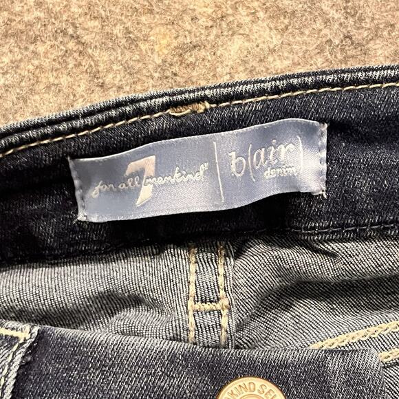 7 For All Mankind Woman’s Blair Denim Blue Jeans Size 26 Stretch - Picture 9 of 14